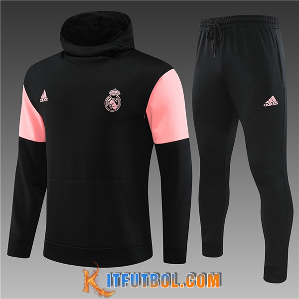 Chaqueta Con Capucha Chandal Real Madrid Ninos Negro 2023/2024 -02