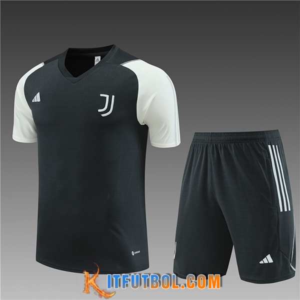 Camiseta Entrenamiento + Cortos Juventus Ninos Gris Oscuro 2023/2024