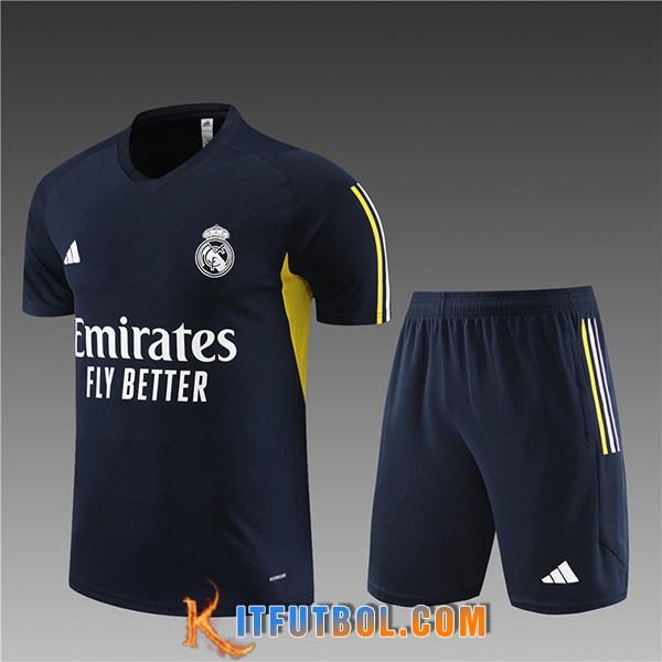 Camiseta Entrenamiento + Cortos Real Madrid Ninos Azul marino 2023/2024