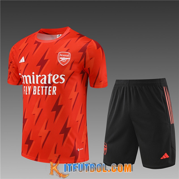 Camiseta Entrenamiento + Cortos Arsenal Ninos Naranja 2023/2024