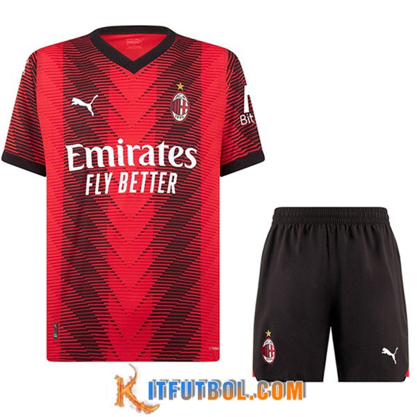 Camisetas Futbol AC Milan Primera + Cortos 2023/2024
