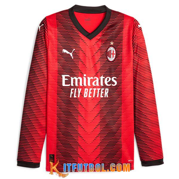 Camisetas De Futbol AC Milan Primera Manga Larga 2023/2024