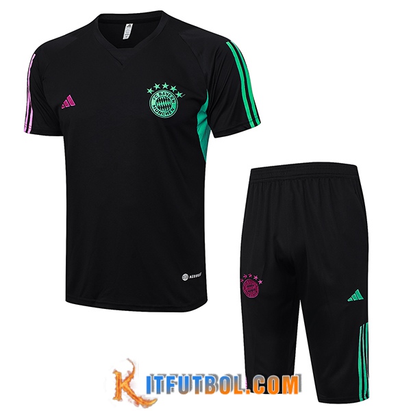 Camiseta Entrenamiento + Cortos Bayern Munich Negro 2023/2024 -04