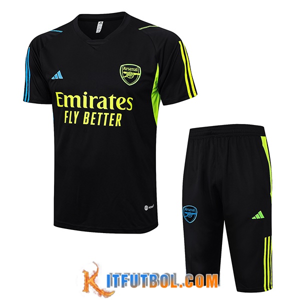 Camiseta Entrenamiento + Cortos Arsenal Negro 2023/2024 -03