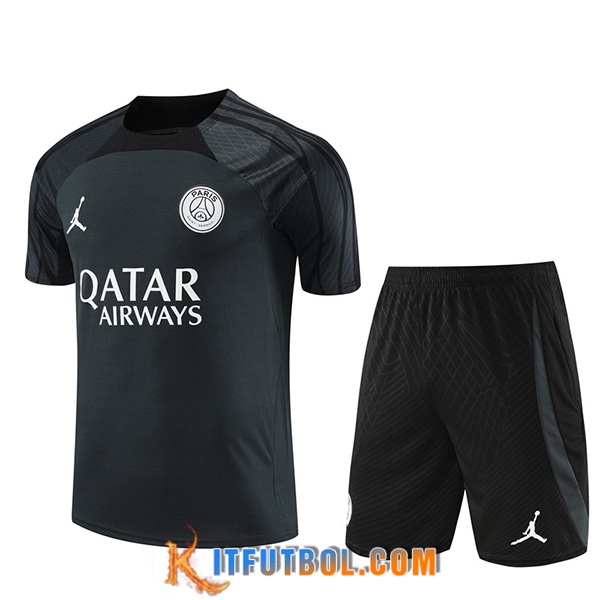 Camiseta Entrenamiento + Cortos Jordan PSG Gris Oscuro 2023/2024