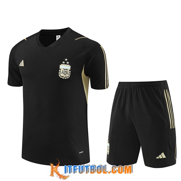 Camiseta Entrenamiento + Cortos Argentina Negro 2023/2024