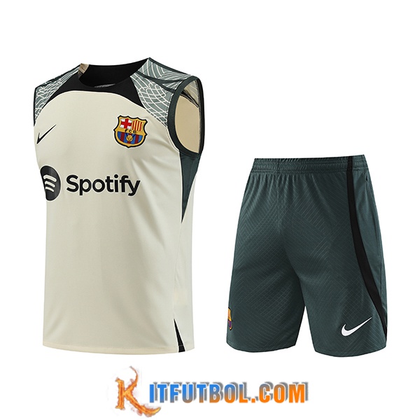 Camiseta Entrenamiento sin mangas + Cortos FC Barcellona Amarillo 2023/2024 -03