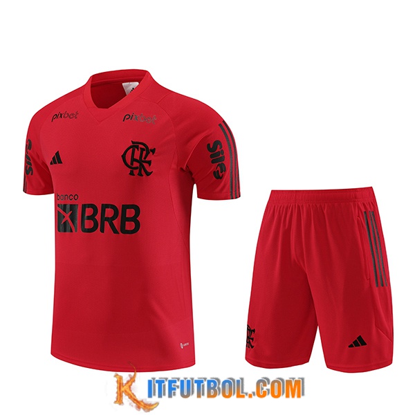 Camiseta Entrenamiento + Cortos Flamengo Rojo 2023/2024 -02