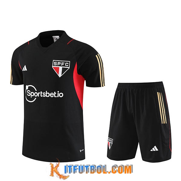 Camiseta Entrenamiento + Cortos Sao Paulo FC Negro 2023/2024 -03