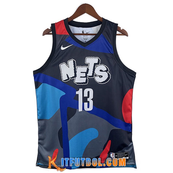 Camisetas Brooklyn Nets (HARDEN #13) 2023/24 Azul/Gris