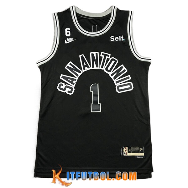 Camisetas San Antonio Spurs (WAMBANYAMA #1) 2023/24 Negro