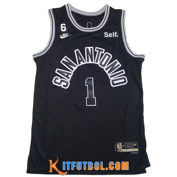 Camisetas San Antonio Spurs (WEMBANYAMA #1) 2023/24 Negro -03