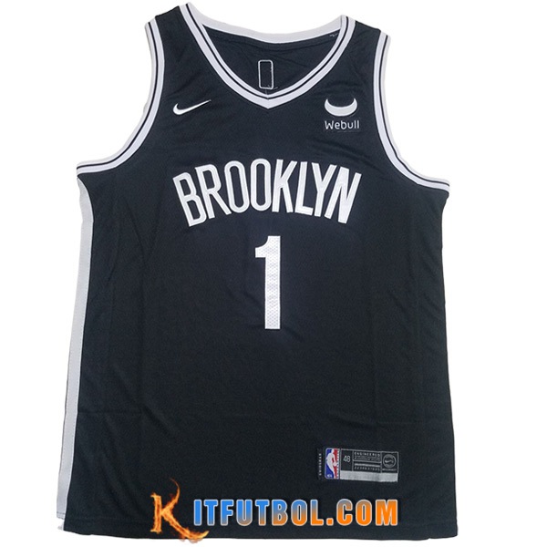 Camisetas Brooklyn Nets (BRIDGES #1) 2023/24 Negro -02