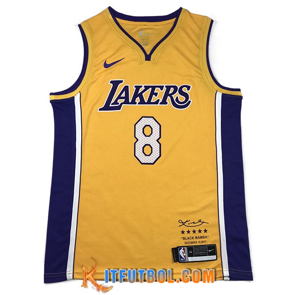 Camisetas Los Angeles Lakers (BRYANT #8) 2023/24 Amarillo