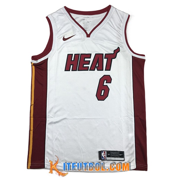 Camisetas Miami Heat (JAMES #6) 2023/24 Blanco