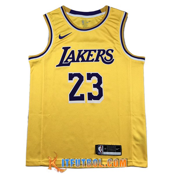 Camisetas Los Angeles Lakers (JAMES #23) 2023/24 Amarillo