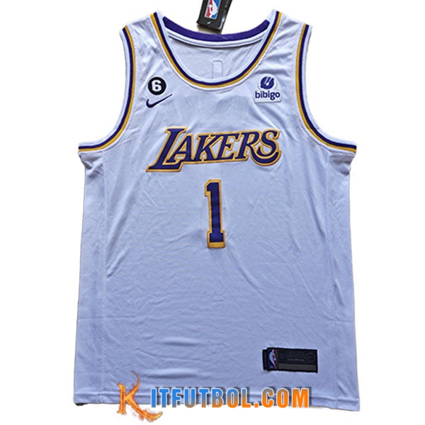 Camisetas Los Angeles Lakers (RUSSELL #1) 2023/24 Blanco