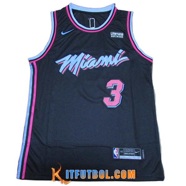 Camisetas Miami Heat (WADE #3) 2023/24 Negro -03