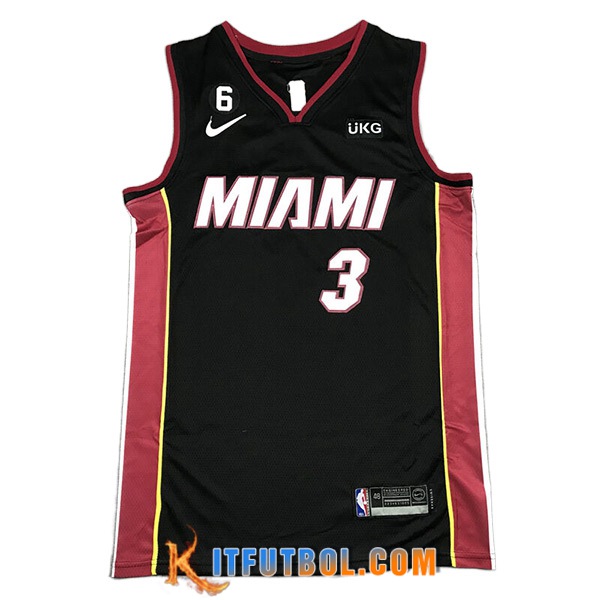Camisetas Miami Heat (WADE #3) 2023/24 Negro -02