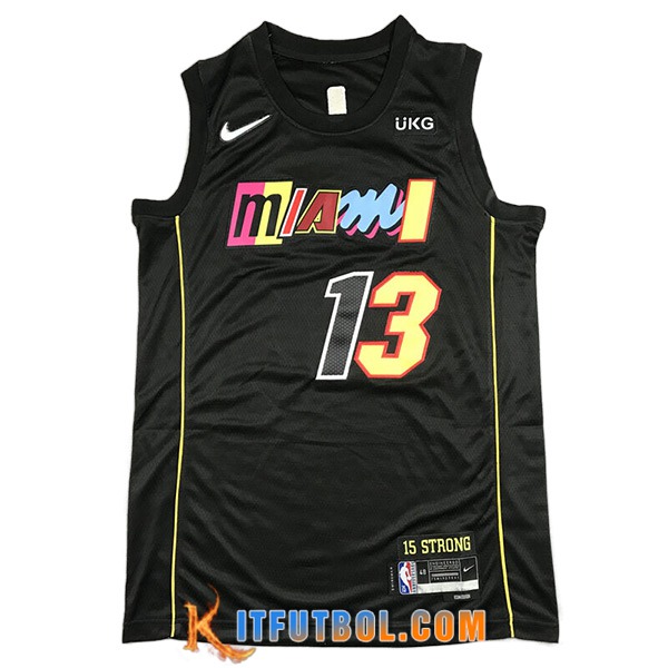 Camisetas Miami Heat (ADEBAYO #13) 2023/24 Negro -02