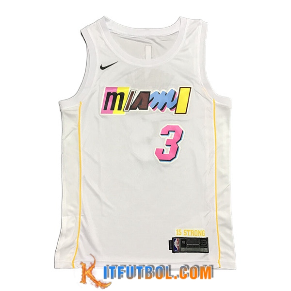 Camisetas Miami Heat (WADE #3) 2023/24 Blanco -03