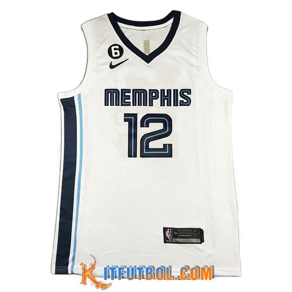 Camisetas Memphis Grizzlies (MORANT #12) 2023/24 Blanco -02