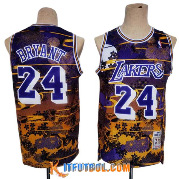 Camisetas Los Angeles Lakers (BRYANT #24) 2023/24 Violeta/Amarillo