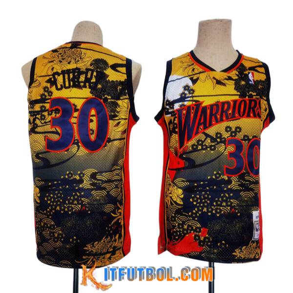 Camisetas Golden State Warriors (CURRY #30) 2023/24 Negro/Amarillo