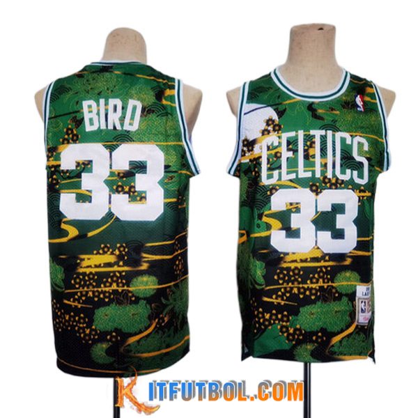 Camisetas Boston Celtics (BIRD #33) 2023/24 Negro/Verde -02