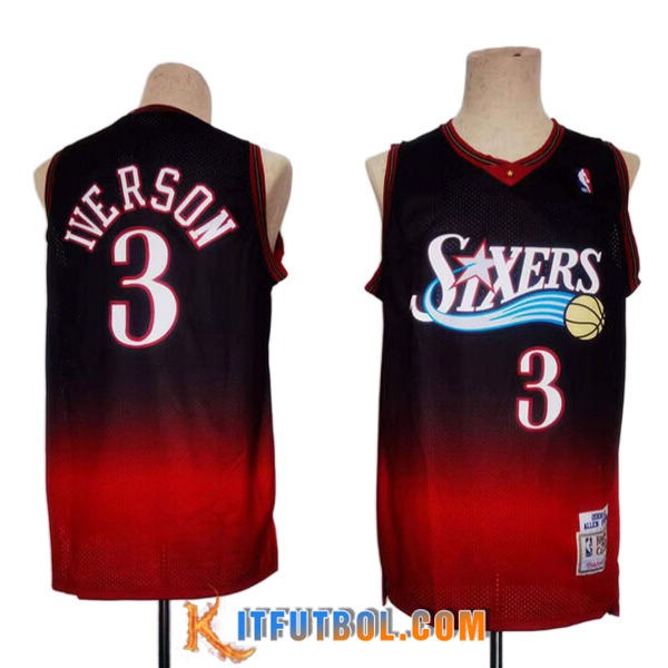 Camisetas Philadelphia 76ers (IVERSON #3) 2023/24 Negro/Rojo