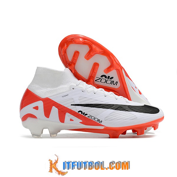 Nike Botas De Fútbol Air Zoom Mercurial Superfly IX Elite FG Blanco/Naranja -02