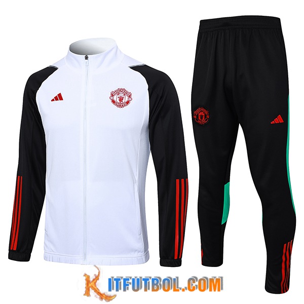 Chandal Equipos De Futbol - Chaqueta Manchester United Blanco 2023/2024