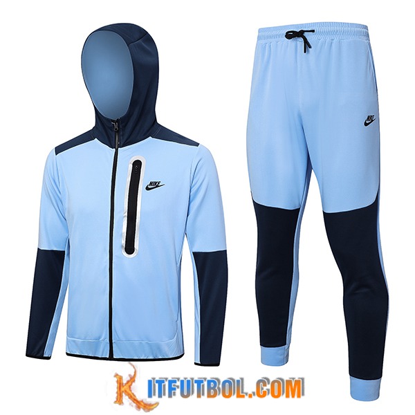 Chaqueta Con Capucha Chandal Rompevientos Chaqueta Nike Azul Claro 2023/2024 -02