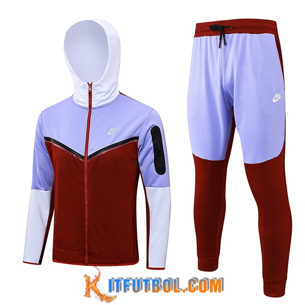 Chaqueta Con Capucha Chandal Rompevientos Chaqueta Nike Rojo/Violeta 2023/2024 -02