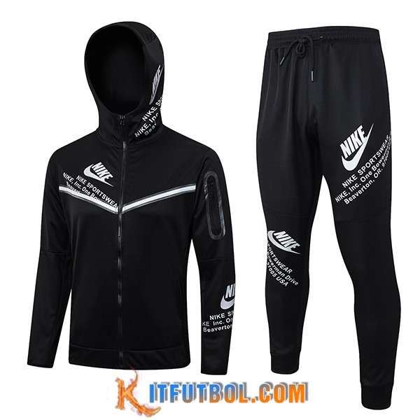 Chaqueta Con Capucha Chandal Rompevientos Chaqueta Nike Negro 2023/2024 -02