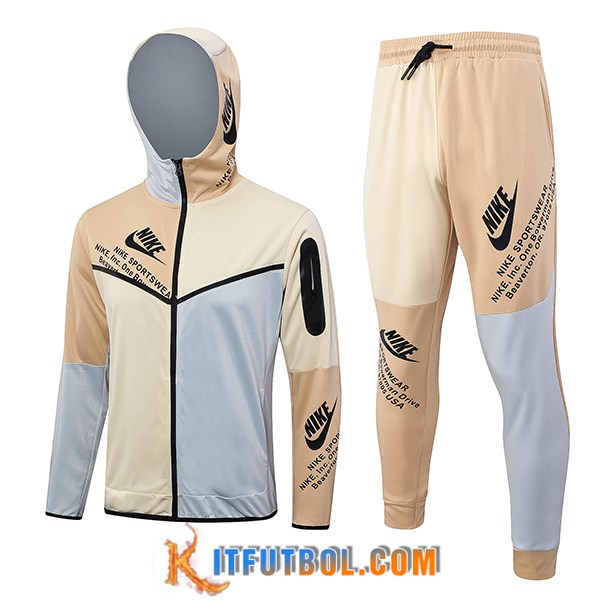 Chaqueta Con Capucha Chandal Rompevientos Chaqueta Nike Amarillo/Gris 2023/2024