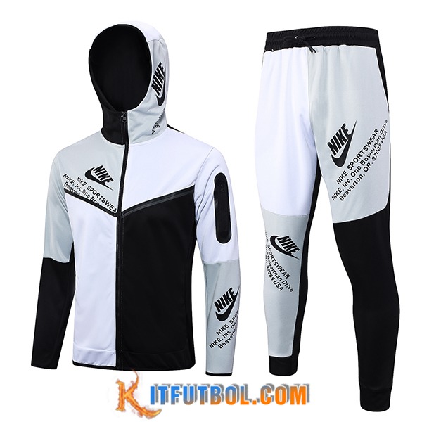 Chaqueta Con Capucha Chandal Rompevientos Chaqueta Nike Negro/Blanco 2023/2024