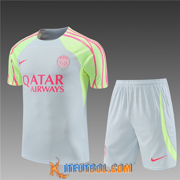 Camiseta Entrenamiento + Cortos PSG Ninos Gris Claro 2023/2024