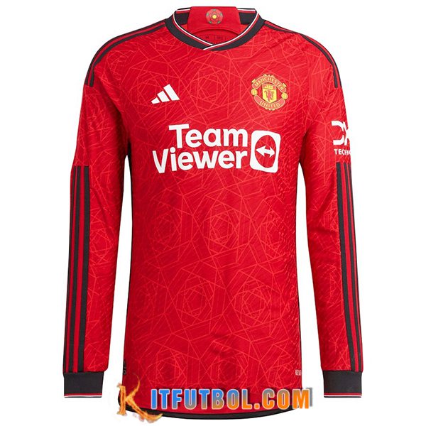 Camisetas De Futbol Manchester United Primera Manga Larga 2023/2024