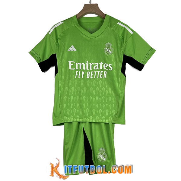 Camisetas De Futbol Real Madrid Ninos Portero Verde 2023/2024