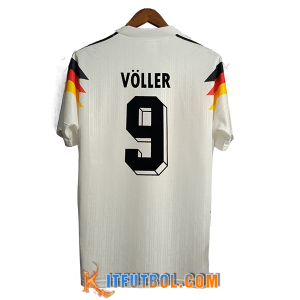 Camisetas De Futbol Alemania Retro 9#VOLLER Primera 1990