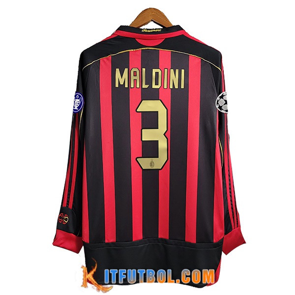 Camisetas De Futbol AC Milan Retro 3#MALDINI Primera 2006/2007
