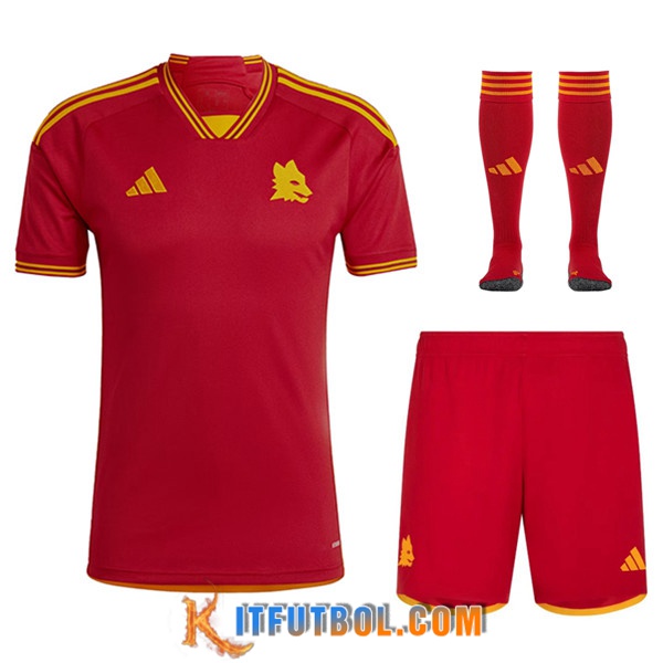 Camisetas Futbol AS Roma Primera (Cortos + Calcetines) 2023/2024