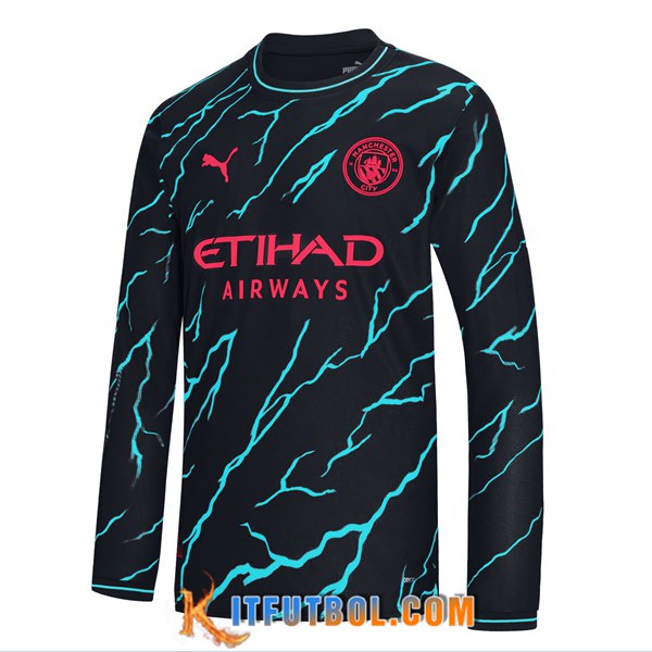 Camisetas De Futbol Manchester City Tercera Manga Larga 2023/2024
