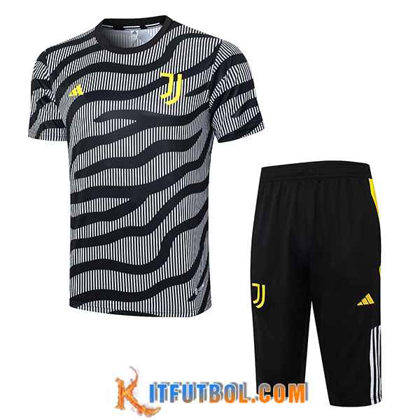 Camiseta Entrenamiento + Cortos Juventus Negro/Gris 2023/2024
