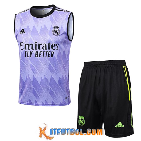 Camiseta Entrenamiento sin mangas + Cortos Real Madrid Violeta 2023/2024 -03