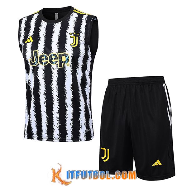 Camiseta Entrenamiento sin mangas + Cortos Juventus Negro/Blanco 2023/2024 -03