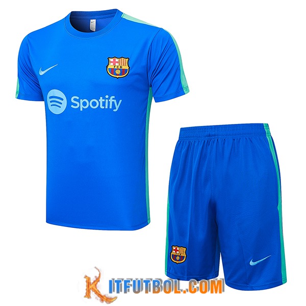 Camiseta Entrenamiento + Cortos FC Barcellona Azul 2023/2024 -02