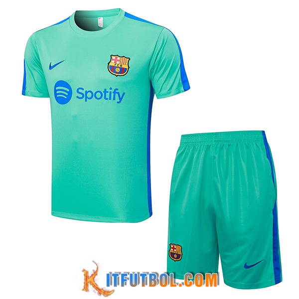 Camiseta Entrenamiento + Cortos FC Barcellona Verde 2023/2024 -03