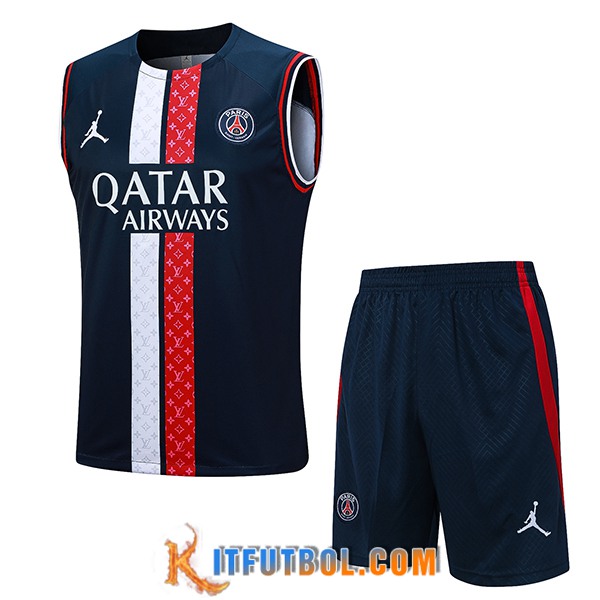 Camiseta Entrenamiento sin mangas + Cortos PSG Azul marino 2023/2024 -05